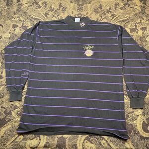 Vtg Salem Magic Johnson LA Lakers striped longsleeve Mock shirt Mens Size Large